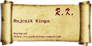 Rojcsik Kinga névjegykártya
